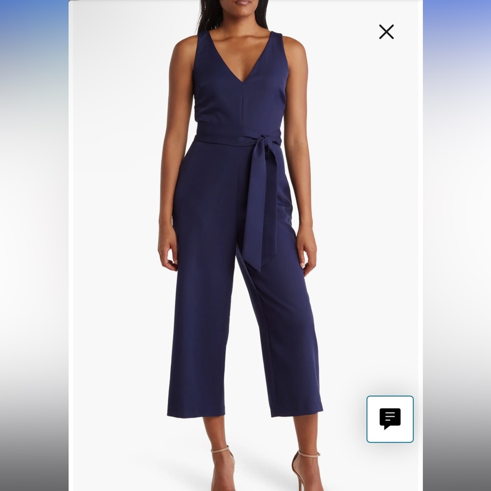 Sam Edelman Crop Jumpsuit Navy Blue Size 2